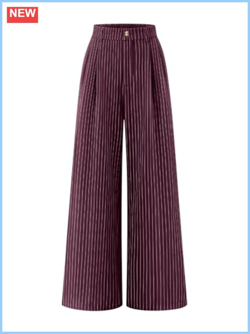 Women's Wide Leg Striped Business Work Palazzo Pants High Waist Trousers